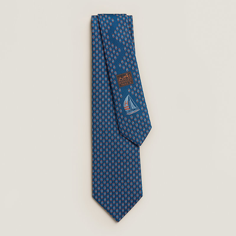 HERMES ネクタイ VAGUE H シエル/ブラン Ocean H tie - Blue | Hermès USA